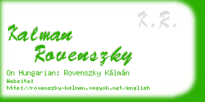 kalman rovenszky business card